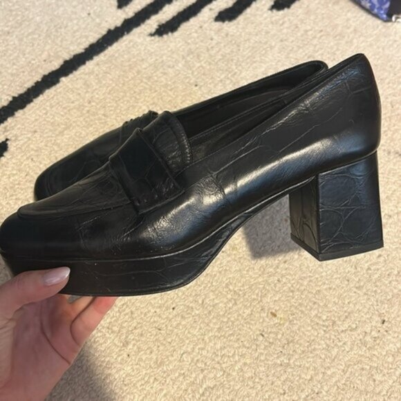 Freda Salvador Florence Platform Loafer Black Women's Size 10.5 - Picture 2 of 10